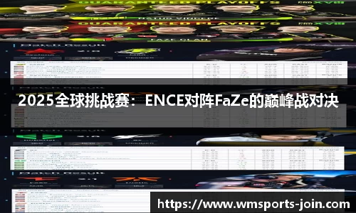 2025全球挑战赛：ENCE对阵FaZe的巅峰战对决